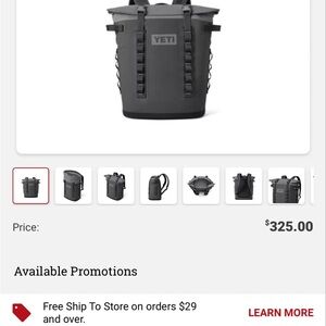YETI Black Backpack Cooler